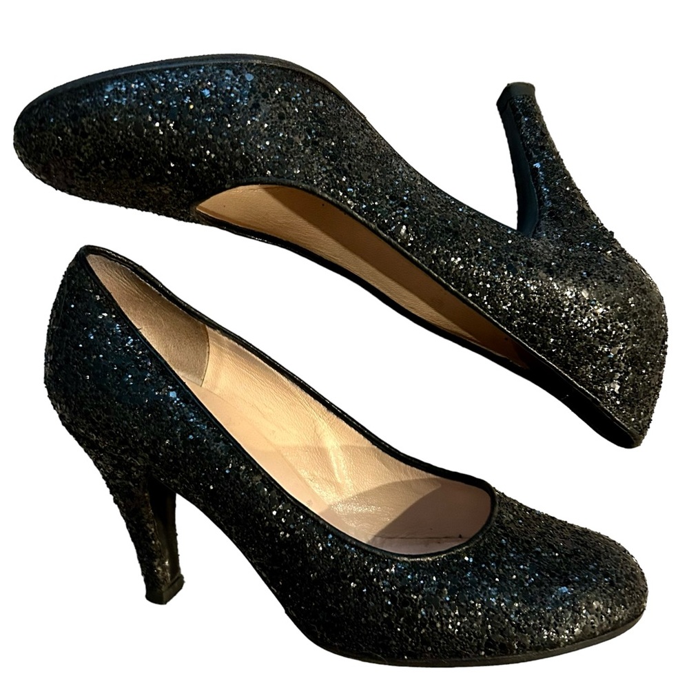 MARC JACOBS BLACK SPARKLE HEELS 37 | 7